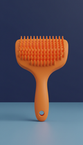 Vibrant Orange Ergonomic Grooming Brush