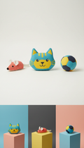 Cat Toy Set with Geometric Shapes