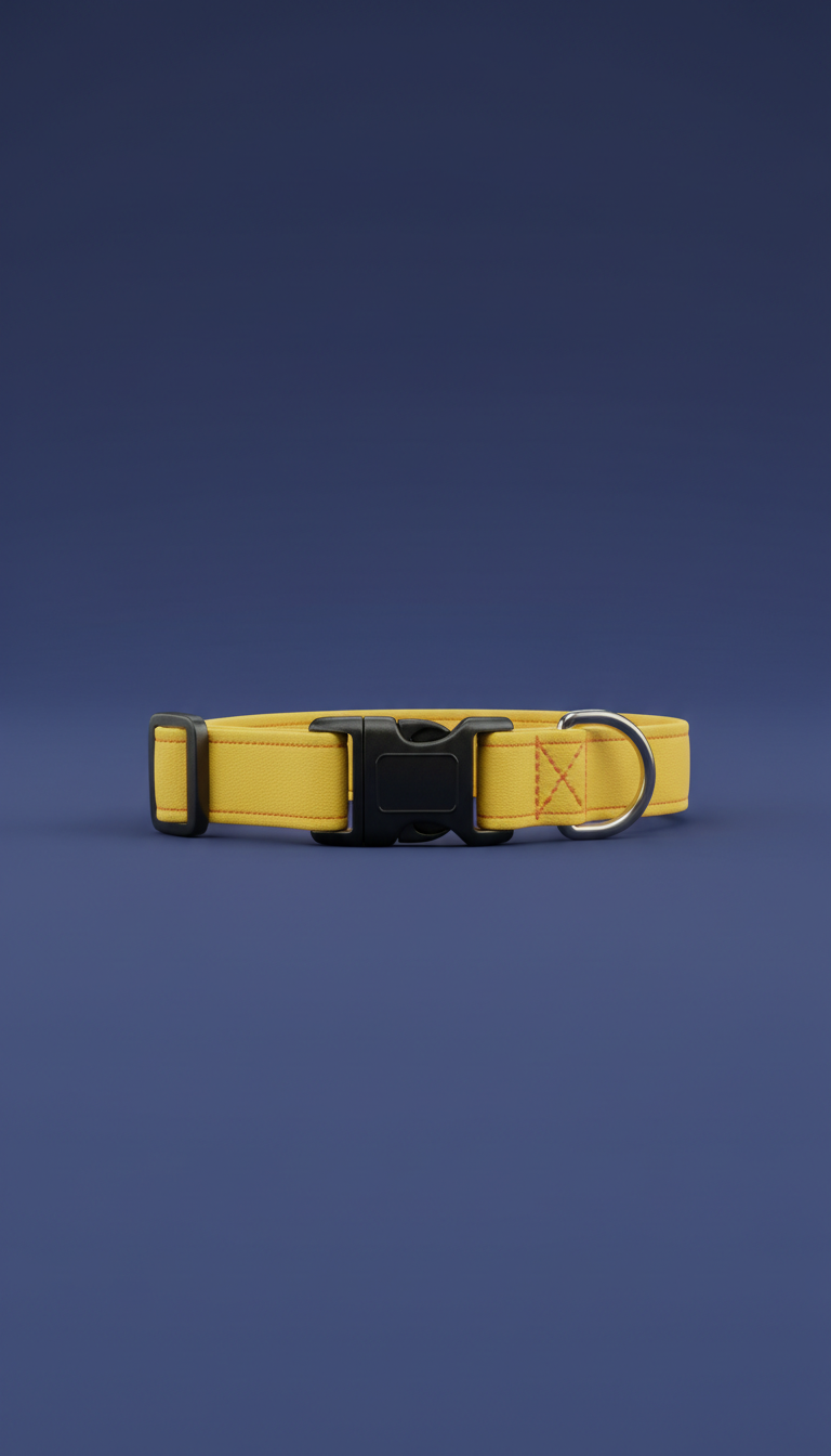 Bright Yellow Adjustable Dog Collar
