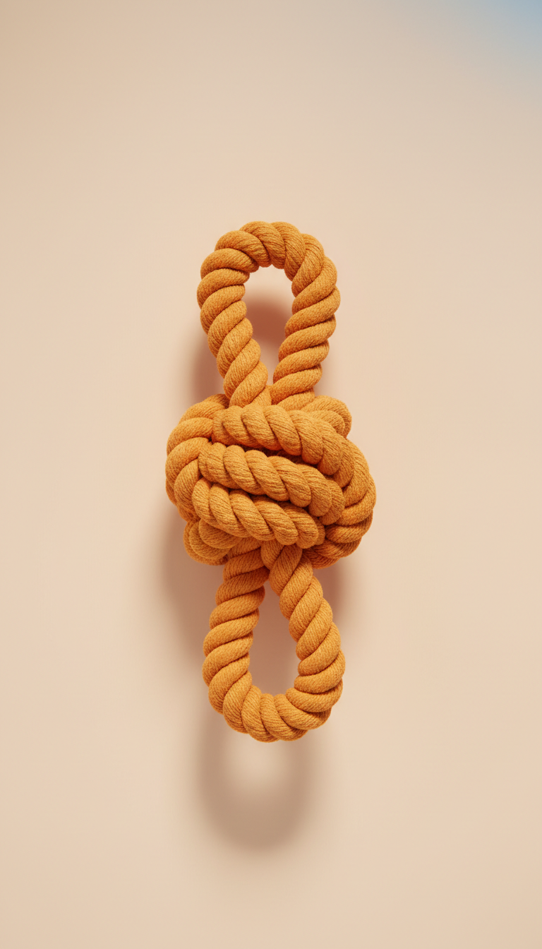 Orange woven rope tug toy