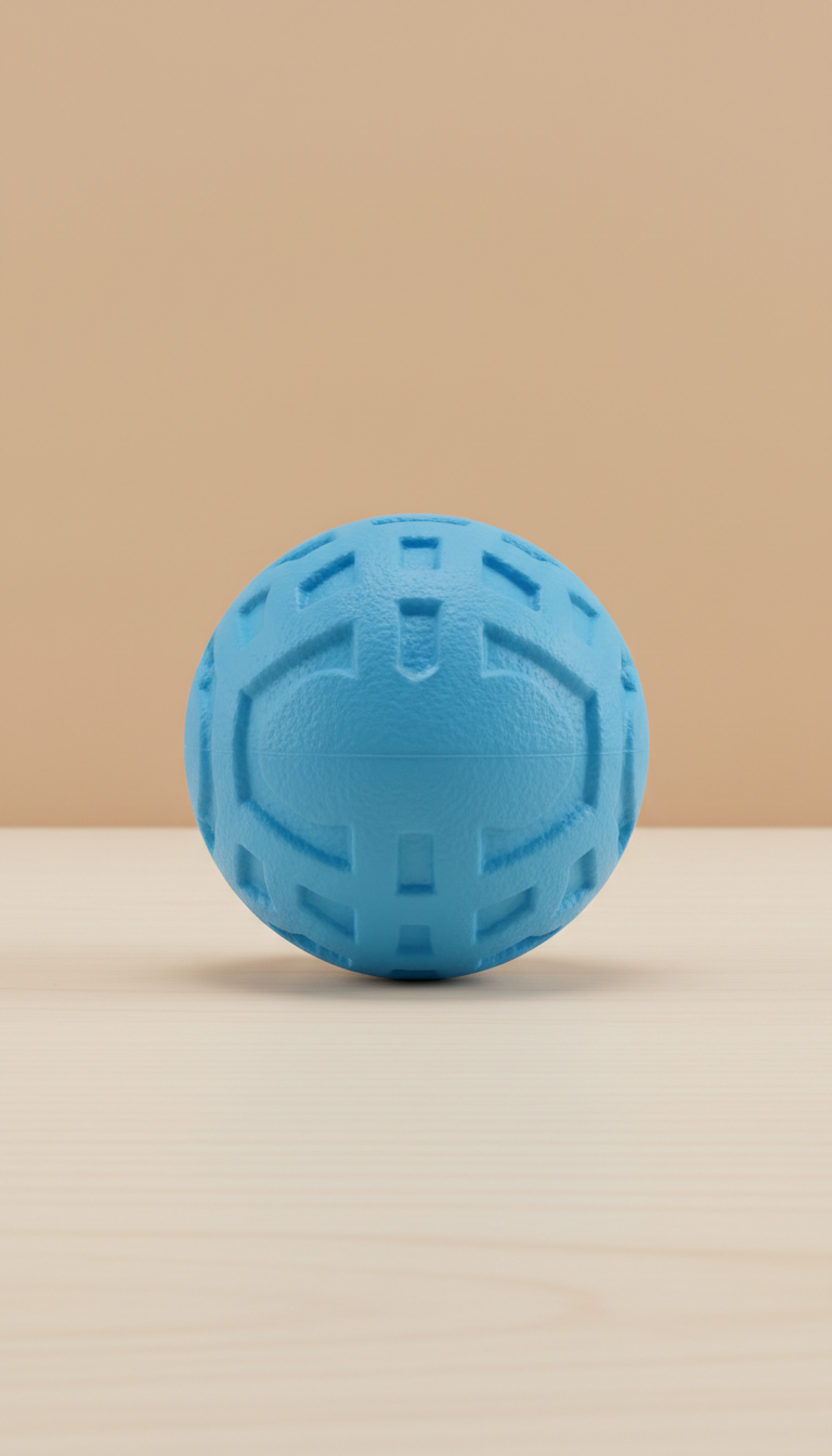 Sky blue rubber fetch ball