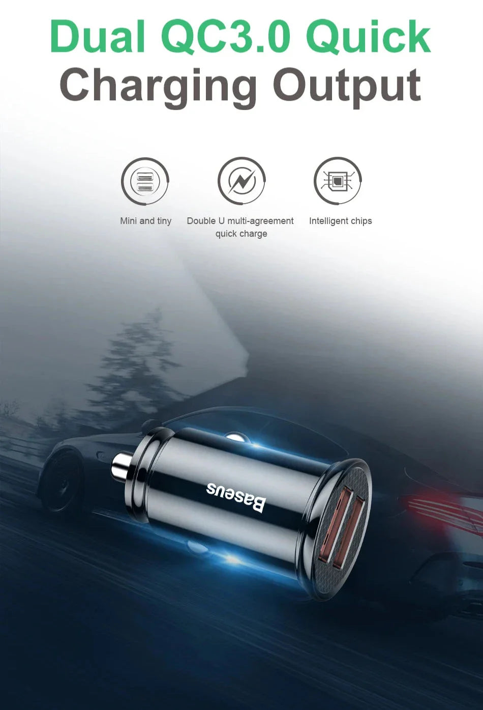 Baseus 30W Quick Charge 4.0 Dual