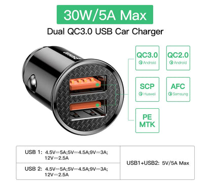 Baseus 30W Quick Charge 4.0 Dual