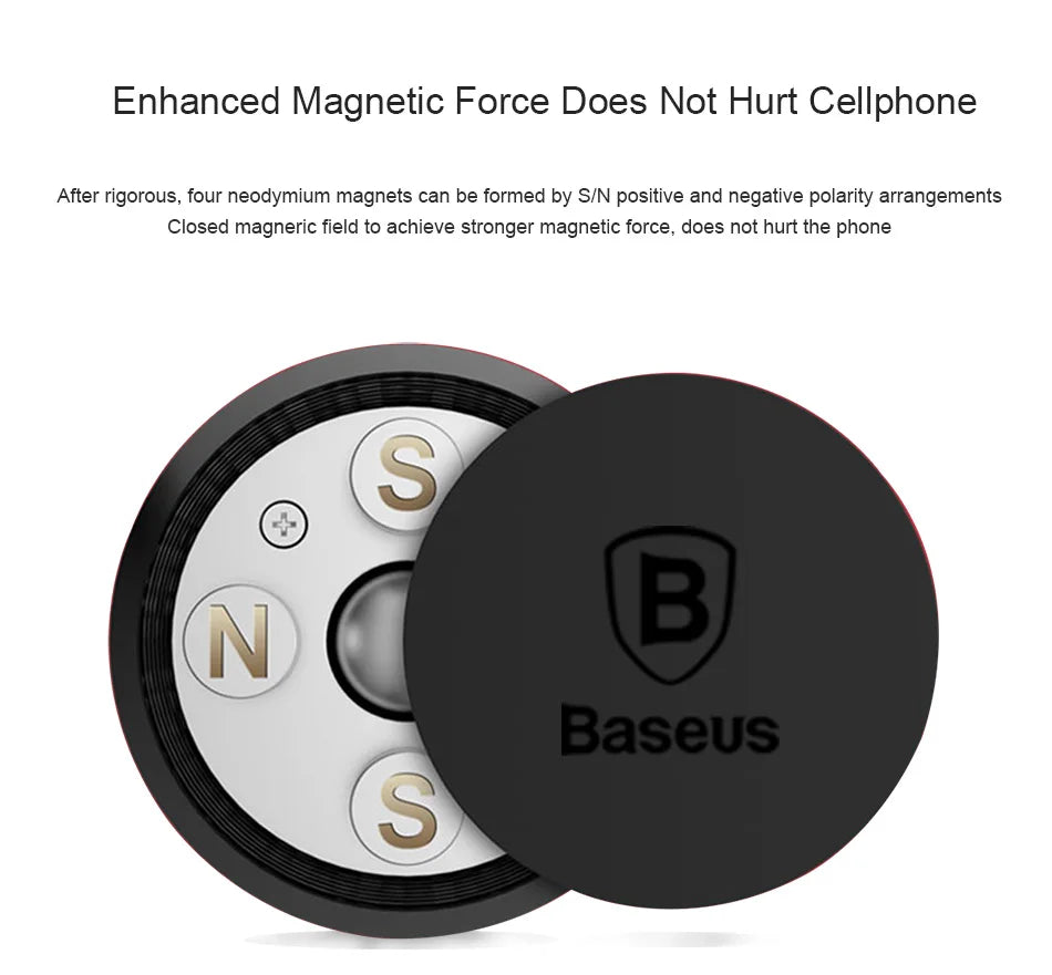 Baseus Magnetic Car Phone Holder For iPhone 12 11 X Samsung Magnet Mount Car Holder Phone in Car Cell Mobile Phone Holder Stand