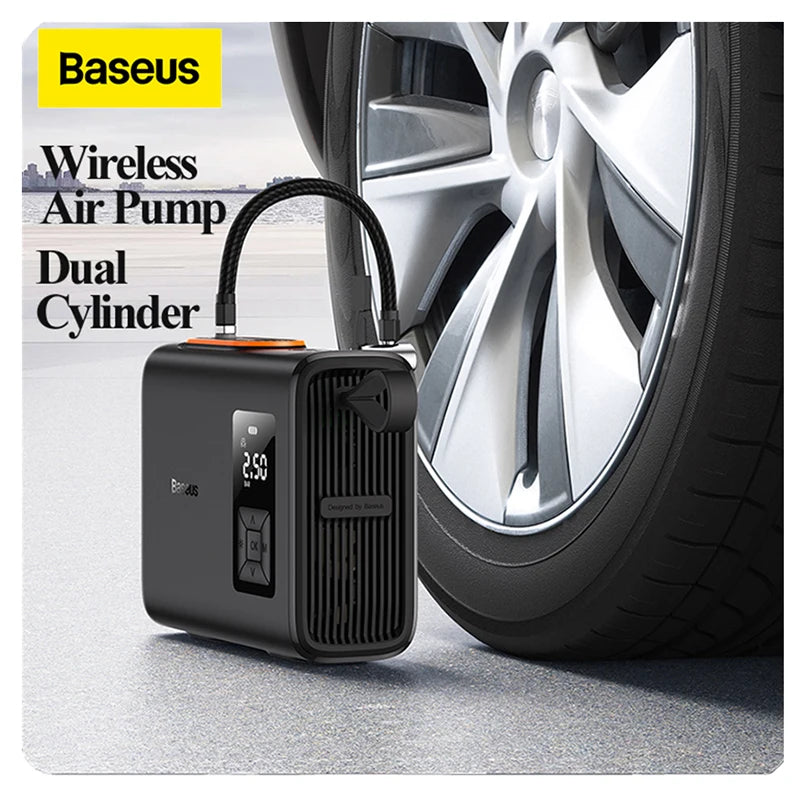 Baseus Wireless Tire Inflator For Car Motorcycle Bicycle Tyre Air Pump