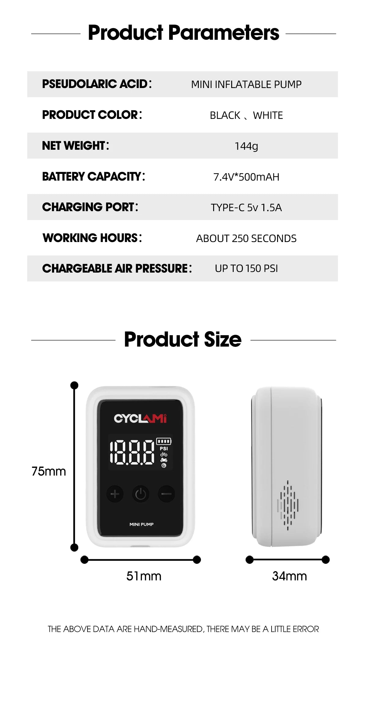 MINI Fast Rechargeable Compressor