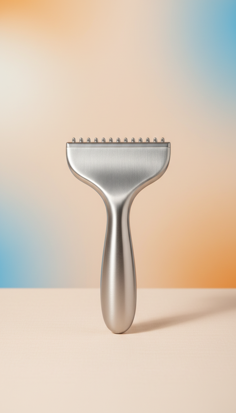 Stainless steel ergonomic grooming brush