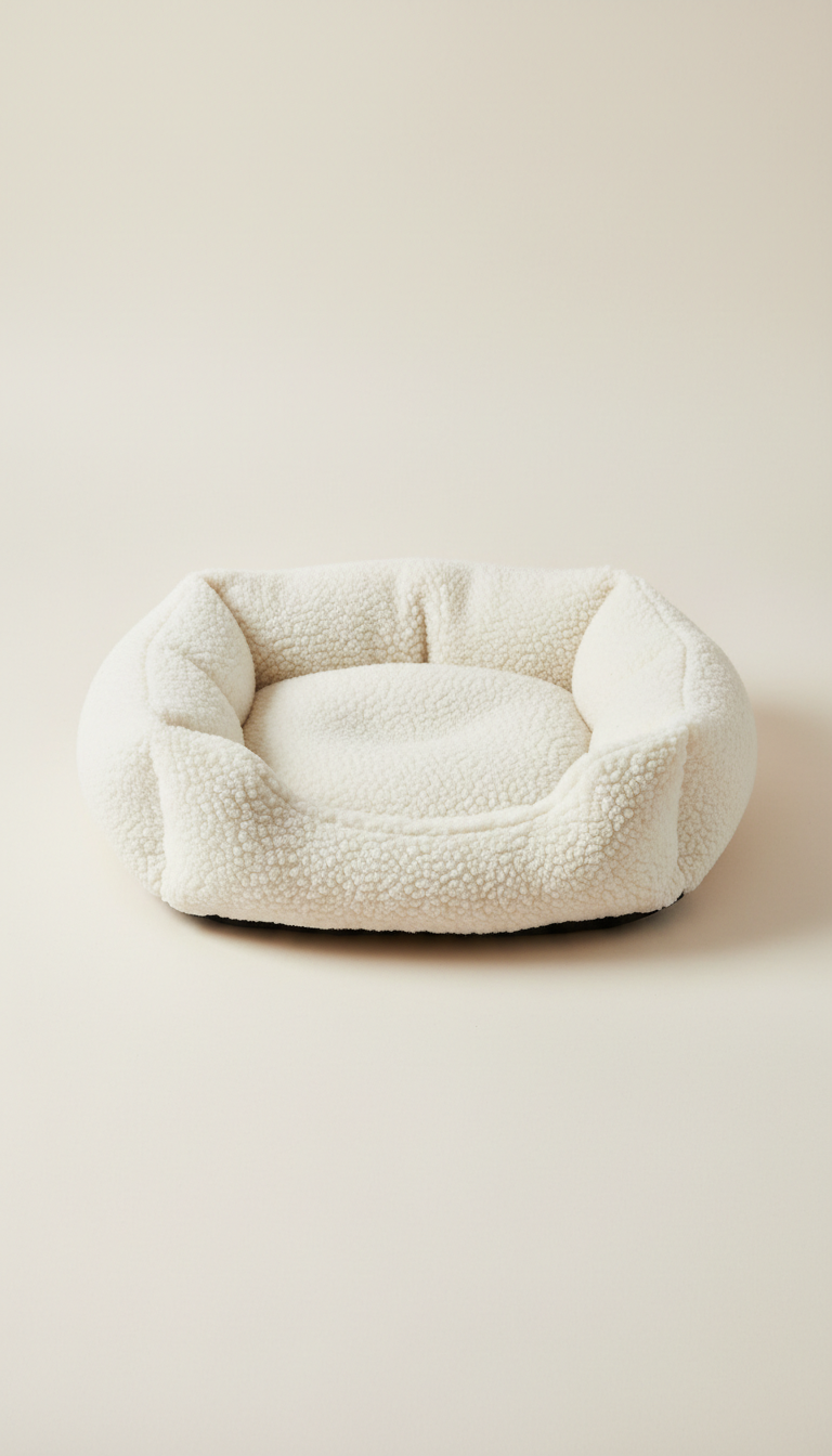 Textured Milk White Cat Bed
